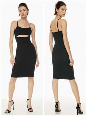 Aritzia Babaton Fissure Sculpt Knit Cutout Dress Black Size Medium